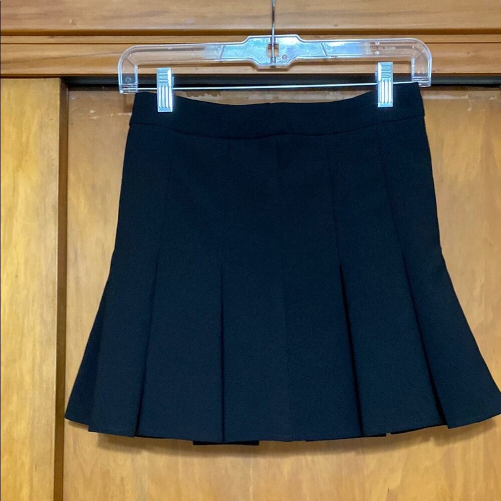 Blue Blush Black Pleated Mini Skirt 15” Dark Academia Skater Goth Whimsigoth